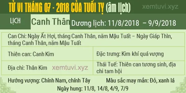 Xem tử vi tháng 7 năm 2018 của tuổi Tỵ