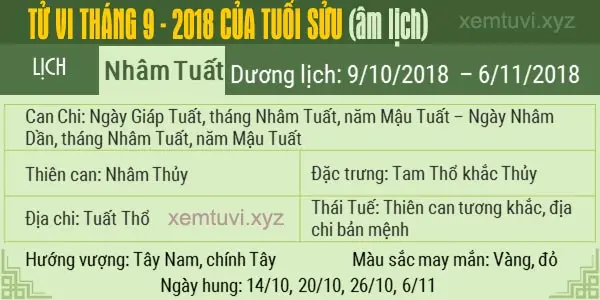 Xem tử vi tháng 9 năm 2018 của tuổi Sửu