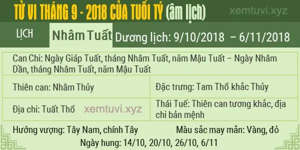 Xem tử vi tháng 9 năm 2018 của tuổi Tí