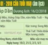 Xem tử vi tháng 1 năm 2018 của tuổi Ngọ