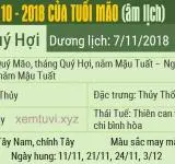 Xem tử vi tháng 10 năm 2018 của tuổi Mão
