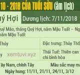 Xem tử vi tháng 10 năm 2018 của tuổi Sửu
