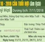 Xem tử vi tháng 10 năm 2018 của tuổi Hợi