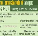 Xem tử vi tháng 10 năm 2018 của tuổi Tí