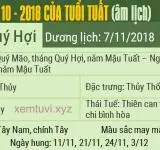 Xem tử vi tháng 10 năm 2018 của tuổi Tuất