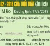 Xem tử vi tháng 2 năm 2018 của tuổi Tuất