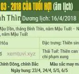 Xem tử vi tháng 3 năm 2018 của tuổi Hợi