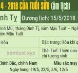 Xem tử vi tháng 4 năm 2018 của tuổi Sửu
