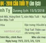 Xem tử vi tháng 4 năm 2018 của tuổi Tỵ