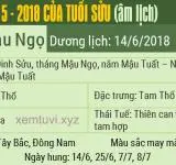 Xem tử vi tháng 5 năm 2018 của tuổi Sửu