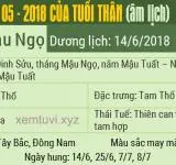 Xem tử vi tháng 5 năm 2018 của tuổi Thân
