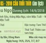 Xem tử vi tháng 5 năm 2018 của tuổi Thìn