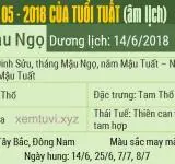 Xem tử vi tháng 5 năm 2018 của tuổi Tuất