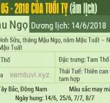 Xem tử vi tháng 5 năm 2018 của tuổi Tỵ