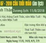 Xem tử vi tháng 7 năm 2018 của tuổi Mão