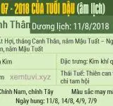 Xem tử vi tháng 7 năm 2018 của tuổi Dậu