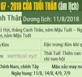 Xem tử vi tháng 7 năm 2018 của tuổi Thân