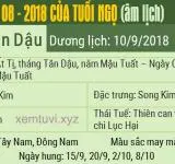 Xem tử vi tháng 8 năm 2018 của tuổi Ngọ