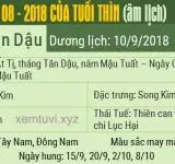 Xem tử vi tháng 8 năm 2018 của tuổi Thìn
