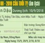 Xem tử vi tháng 8 năm 2018 của tuổi Tỵ