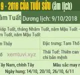 Xem tử vi tháng 9 năm 2018 của tuổi Sửu