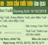 Xem tử vi tháng 9 năm 2018 của tuổi Thìn